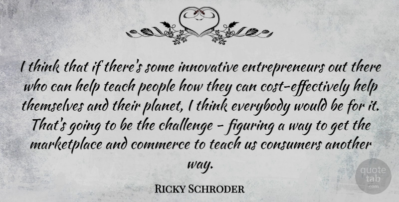 Ricky Schroder Quote About Thinking, People, Entrepreneur: I Think That If Theres...