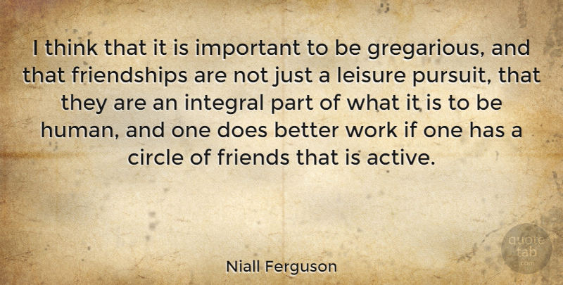Niall Ferguson Quote About Thinking, Circles, Important: I Think That It Is...