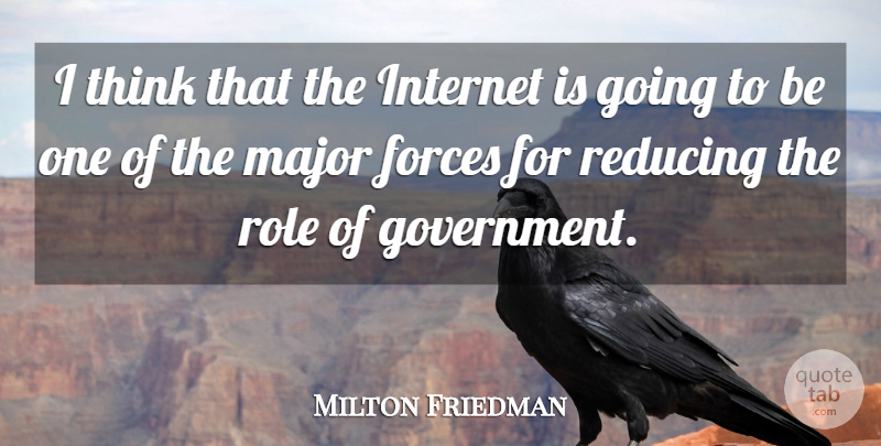 Milton Friedman Quote About Thinking, Government, Roles: I Think That The Internet...