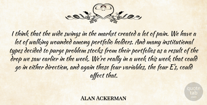 Alan Ackerman Quote About Affect, Again, Among, Created, Decided: I Think That The Wide...