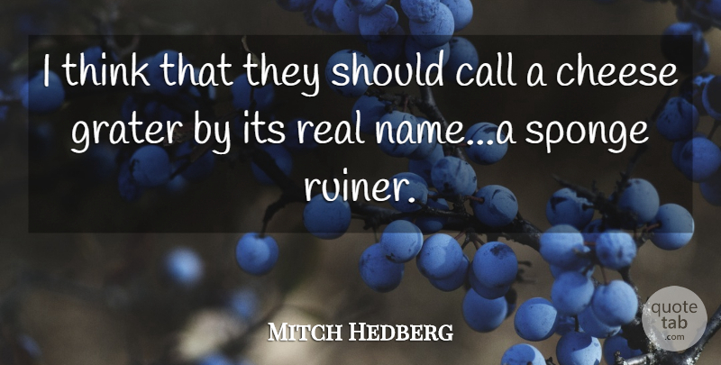 Mitch Hedberg Quote About Call, Cheese, Sponge: I Think That They Should...
