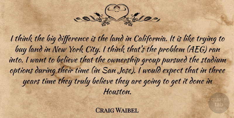 Craig Waibel Quote About Believe, Buy, Difference, Expect, Group: I Think The Big Difference...