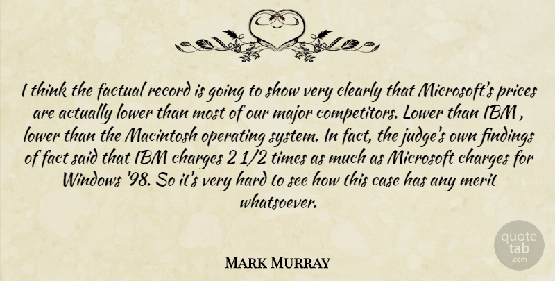 Mark Murray Quote About Case, Charges, Clearly, Factual, Hard: I Think The Factual Record...