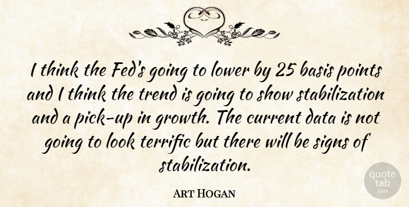 Art Hogan Quote About Basis, Current, Data, Lower, Points: I Think The Feds Going...