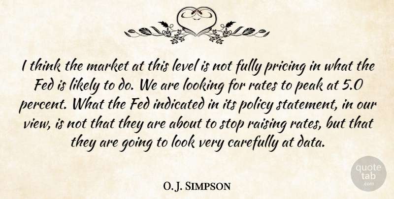 O. J. Simpson Quote About Carefully, Fed, Fully, Level, Likely: I Think The Market At...