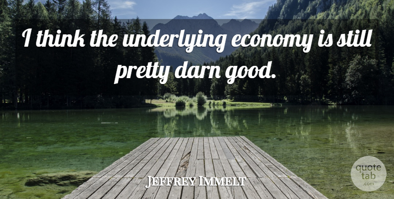 Jeffrey Immelt Quote About Darn, Economy, Underlying: I Think The Underlying Economy...