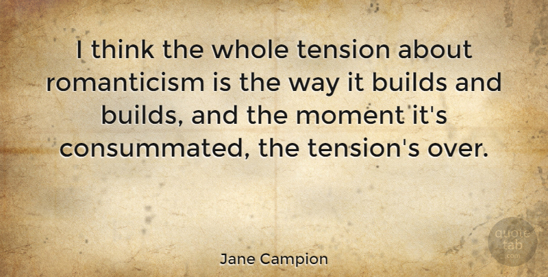 Jane Campion Quote About Thinking, Way, Moments: I Think The Whole Tension...