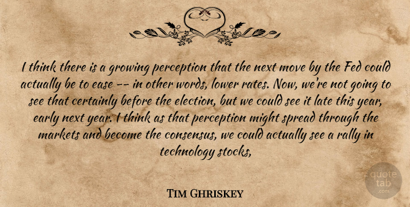 Tim Ghriskey Quote About Certainly, Early, Ease, Fed, Growing: I Think There Is A...