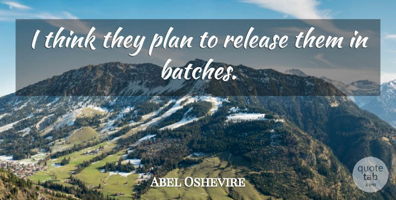 Abel Oshevire Quote About Plan, Release: I Think They Plan To...