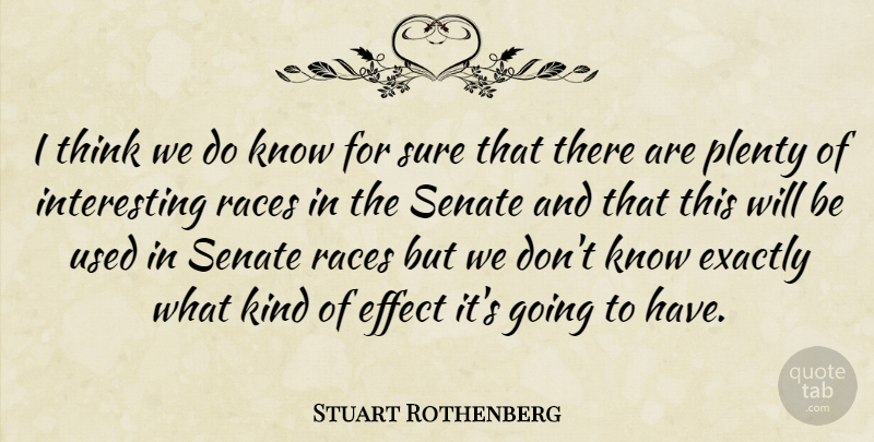 Stuart Rothenberg Quote About Effect, Exactly, Plenty, Races, Senate: I Think We Do Know...