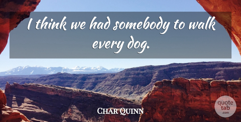 Char Quinn Quote About Somebody, Walk: I Think We Had Somebody...