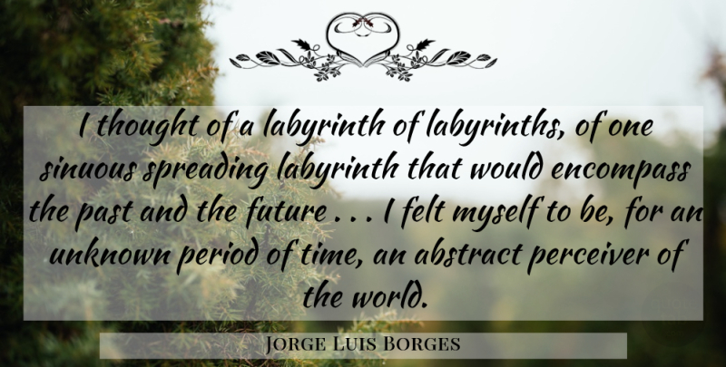 Jorge Luis Borges Quote About Past, Labyrinth, World: I Thought Of A Labyrinth...