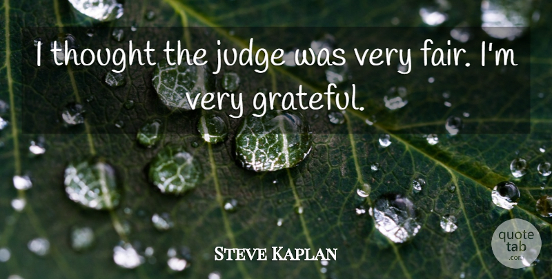 Steve Kaplan Quote About Judge: I Thought The Judge Was...