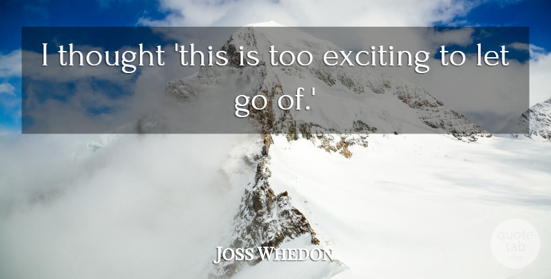 Joss Whedon Quote About Exciting: I Thought This Is Too...