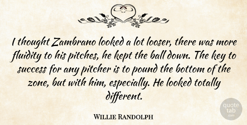Willie Randolph Quote About Ball, Bottom, Fluidity, Kept, Key: I Thought Zambrano Looked A...
