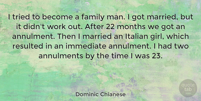 Dominic Chianese Quote About Girl, Men, Italian: I Tried To Become A...