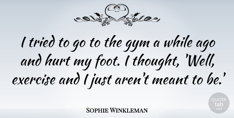 Sophie Winkleman Quote About Meant, Tried: I Tried To Go To...