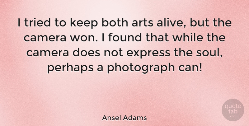 Ansel Adams Quote About Photography, Art, Soul: I Tried To Keep Both...