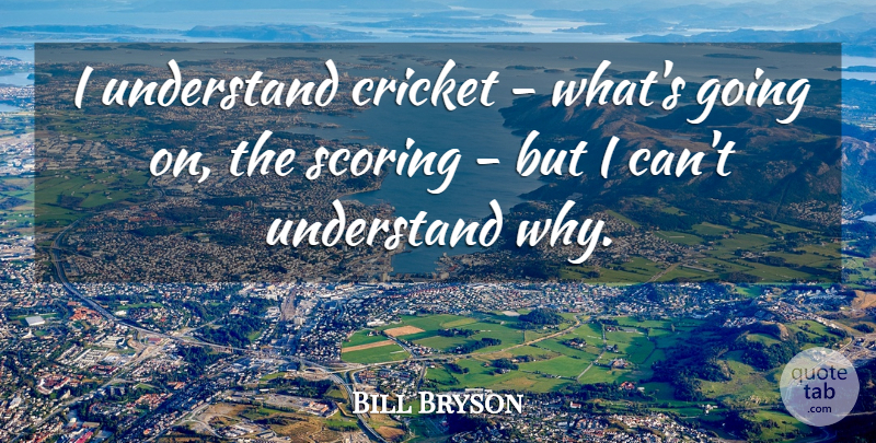 Bill Bryson Quote About Cricket, I Can: I Understand Cricket Whats Going...
