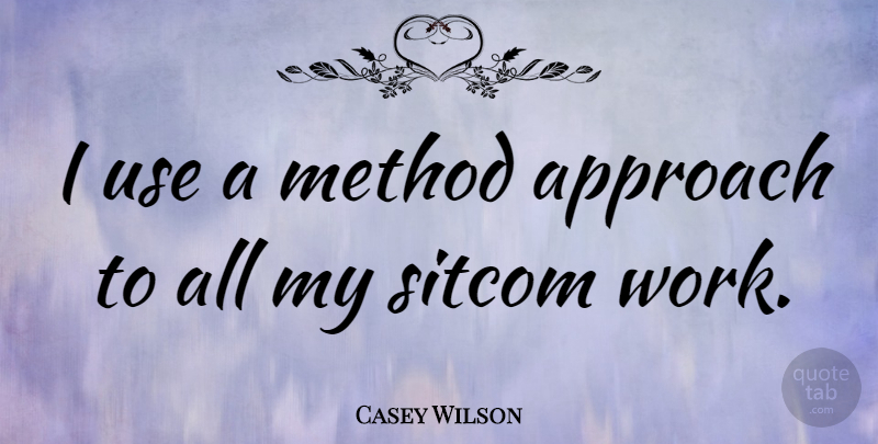 Casey Wilson Quote About Approach, Method, Sitcom, Work: I Use A Method Approach...