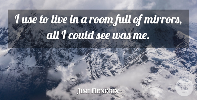 Jimi Hendrix Quote About Mirrors, Use, Rooms: I Use To Live In...