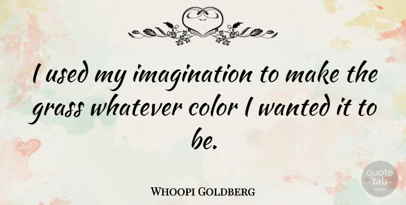 Whoopi Goldberg Quote About Color, Imagination, Grass: I Used My Imagination To...