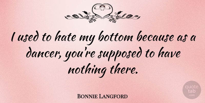 Bonnie Langford Quote About Supposed: I Used To Hate My...