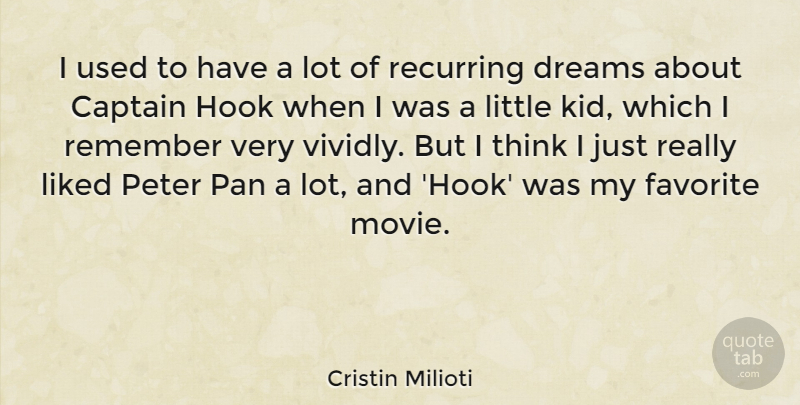 Cristin Milioti Quote About Dream, Kids, Thinking: I Used To Have A...