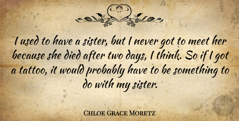 Chloe Grace Moretz Quote About Tattoo, Thinking, Two: I Used To Have A...