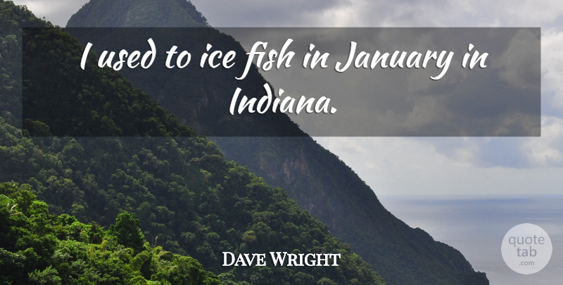 Dave Wright Quote About Fish, Ice, January: I Used To Ice Fish...