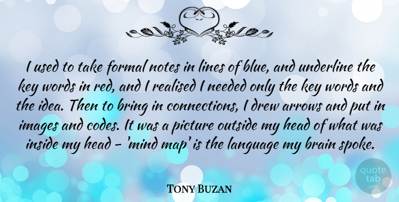 Tony Buzan Quote About Arrows, Bring, Drew, Formal, Head: I Used To Take Formal...