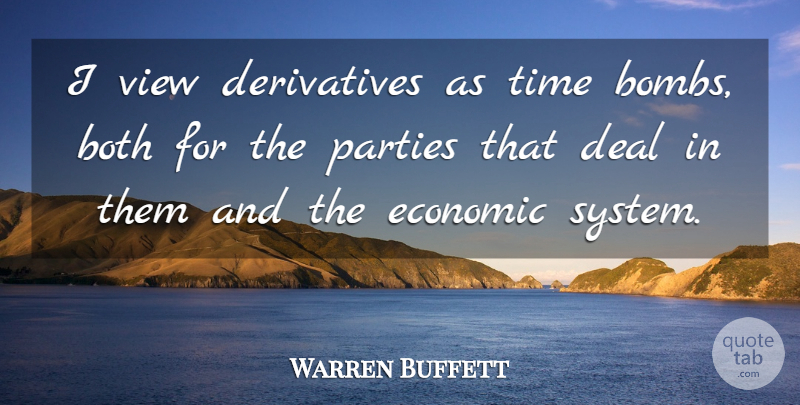 Warren Buffett Quote About Party, Views, Bombs: I View Derivatives As Time...