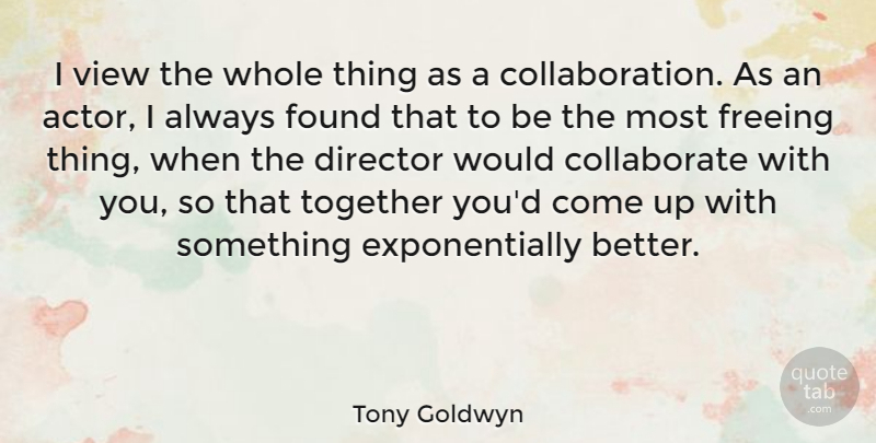 Tony Goldwyn Quote About Found, Freeing: I View The Whole Thing...