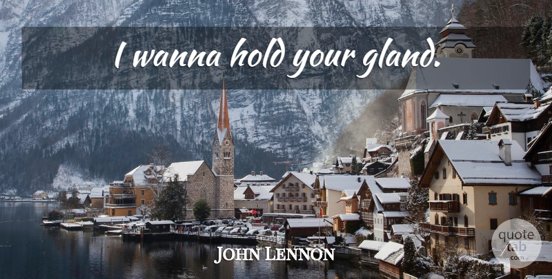 John Lennon Quote About Glands: I Wanna Hold Your Gland...