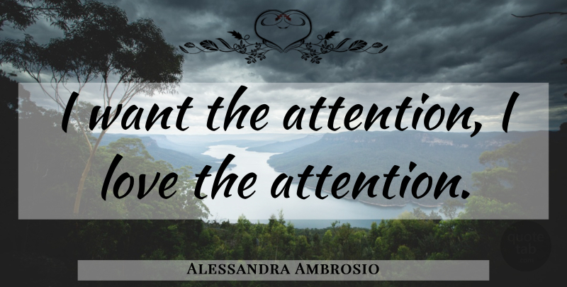 Alessandra Ambrosio Quote About Attention, Want: I Want The Attention I...