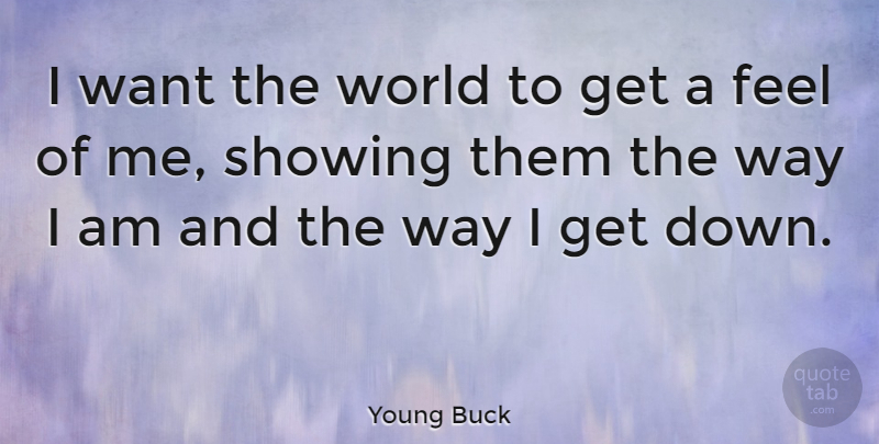 Young Buck Quote About Way, World, Want: I Want The World To...