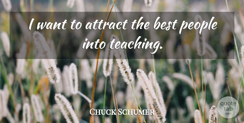 Charles Schumer Quote About Teaching, People, Want: I Want To Attract The...