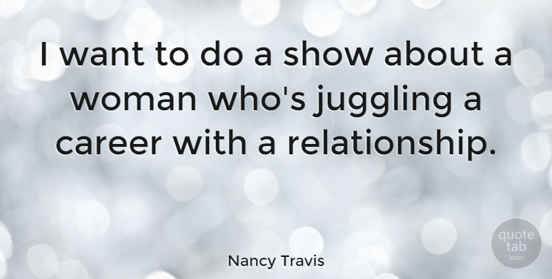 Nancy Travis Quote About Careers, Want, Juggling: I Want To Do A...