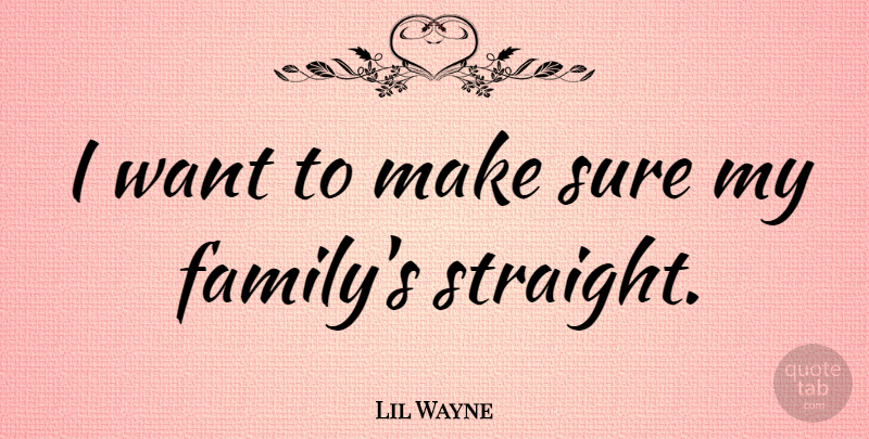 Lil Wayne Quote About Want, My Family: I Want To Make Sure...