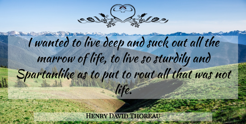 Henry David Thoreau Quote About Life, Marrow: I Wanted To Live Deep...