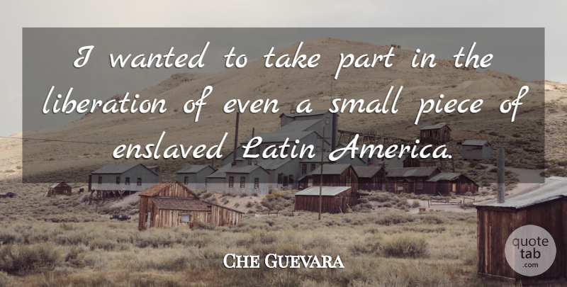 Che Guevara Quote About Latin, America, Pieces: I Wanted To Take Part...