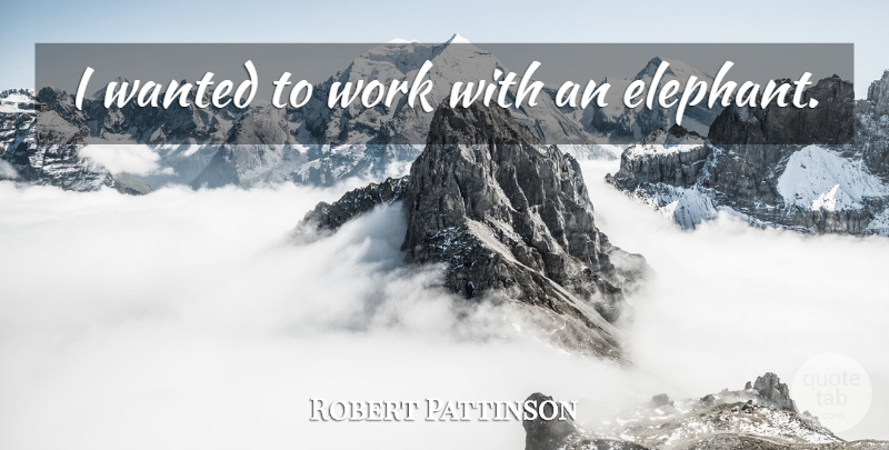 Robert Pattinson Quote About Elephants, Wanted: I Wanted To Work With...