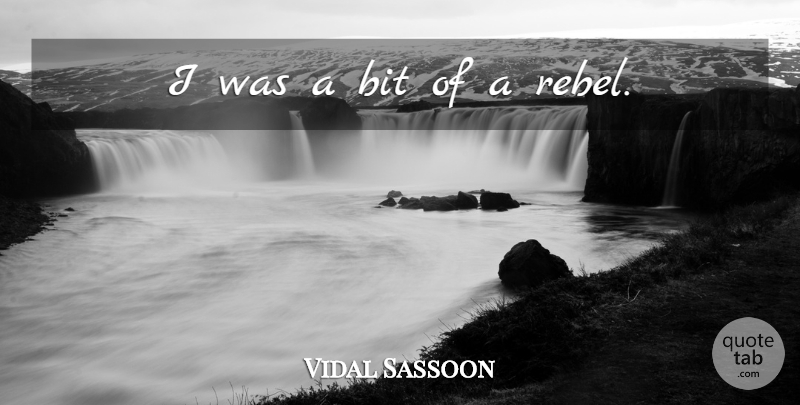 Vidal Sassoon Quote About Rebel, Bits: I Was A Bit Of...