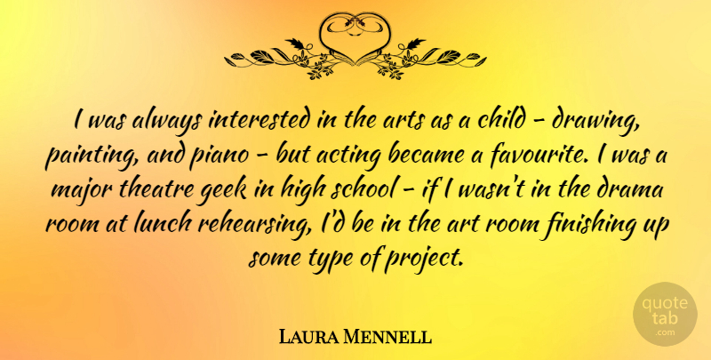 Laura Mennell Quote About Acting, Art, Arts, Became, Child: I Was Always Interested In...