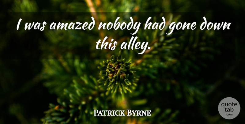 Patrick Byrne Quote About Amazed, Gone, Nobody: I Was Amazed Nobody Had...