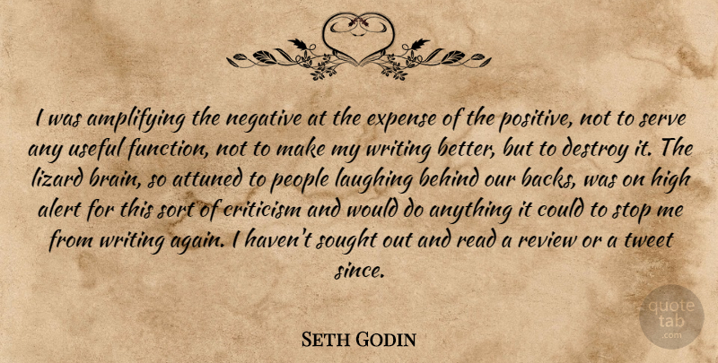 Seth Godin Quote About Life, Work, Writing: I Was Amplifying The Negative...