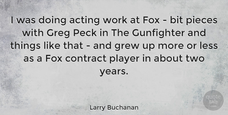 Larry Buchanan Quote About American Director, Bit, Contract, Grew, Less: I Was Doing Acting Work...