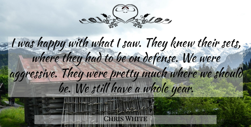 Chris White Quote About Happy, Knew: I Was Happy With What...