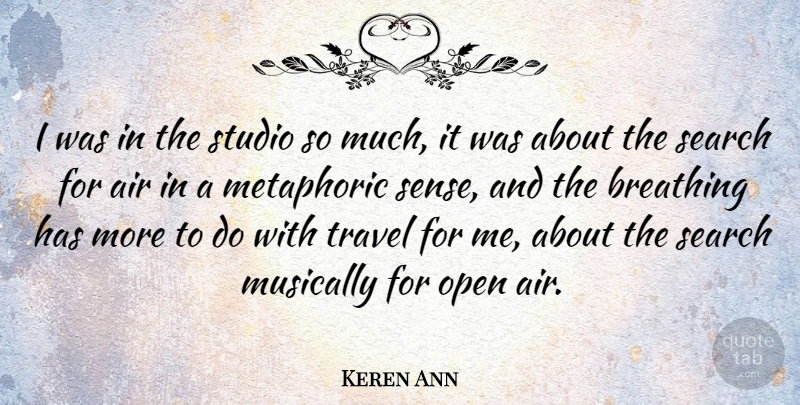 Keren Ann Quote About Breathing, Air, Funny Travel: I Was In The Studio...