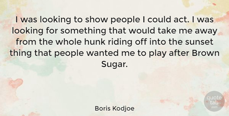Boris Kodjoe Quote About Sunset, Play, People: I Was Looking To Show...